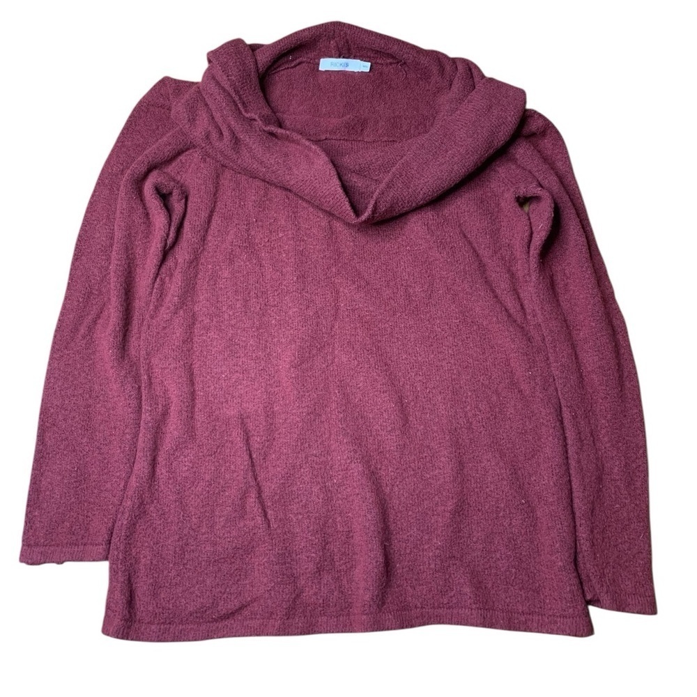 Ricki's Cozy Burgundy Cowl Neck Tunic Sweater - Size M/M